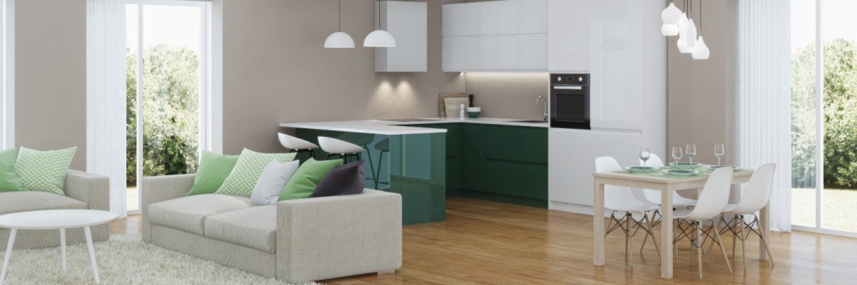 Parkettboden in Wohnzimmer und Küche