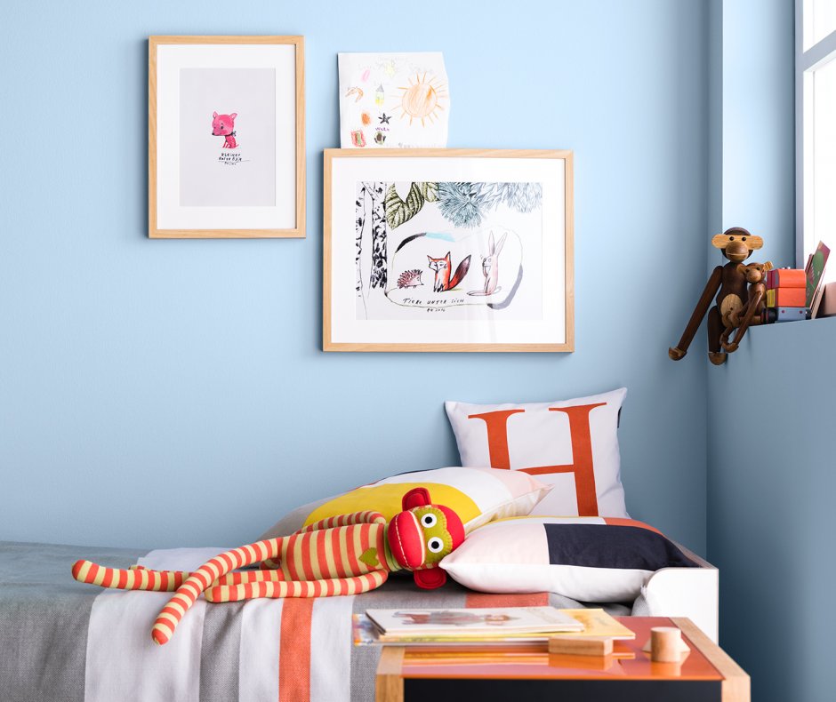 Wandfarbe Quellblau im Kinderzimmer