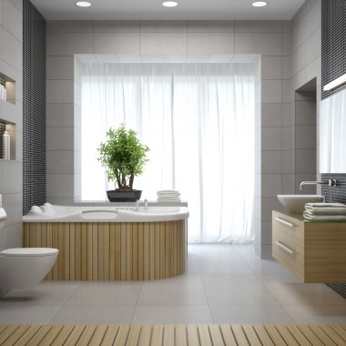 Gardine im Badezimmer