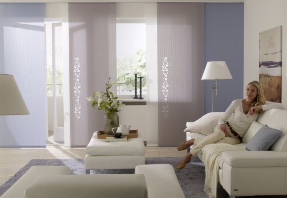 Flächenvorhänge im Wohnzimmer